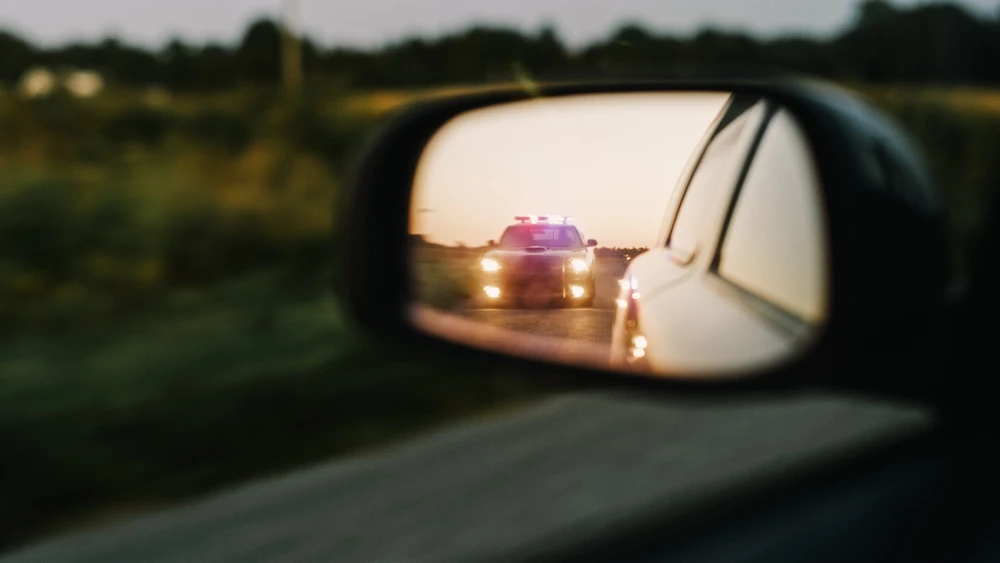 car fleeing from cop